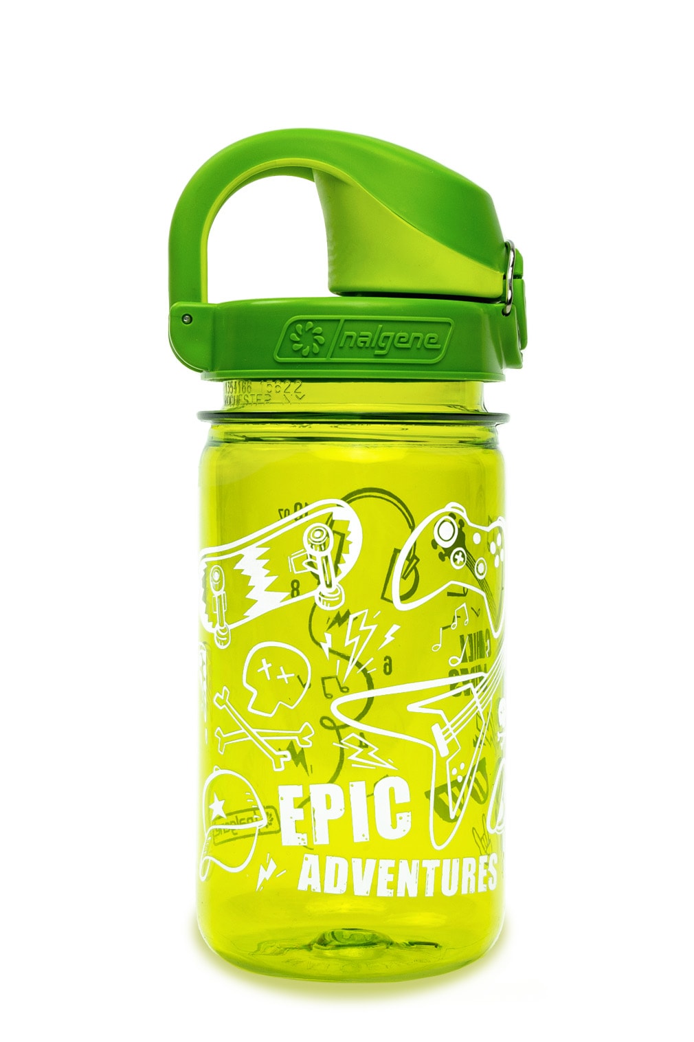 Nalgene product detail: 12oz On-The-Fly Kids Lock-Top Bottle with Graphics J1 — 12oz On-The-Fly Kids Lock-Top Bottle with Graphics