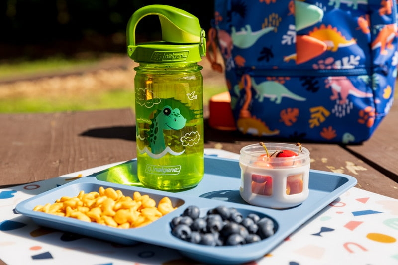 Nalgene product view: 12oz On-The-Fly Kids Lock-Top Bottle with Graphics Q5 — 12oz On-The-Fly Kids Lock-Top Bottle with Graphics
