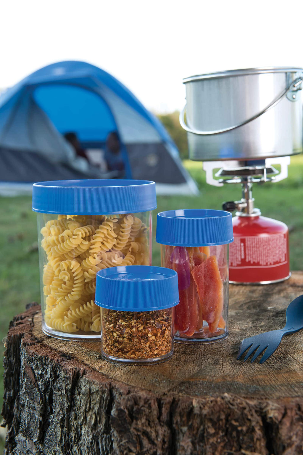 Nalgene product view: 8oz Storage Jar – Blue Lid J2 — 8oz Storage Jar – Blue Lid