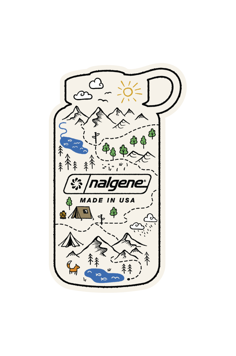 Nalgene Bottle Map Sticker — Nalgene Bottle Map Sticker V8